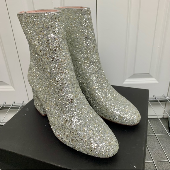 J. Crew Shoes - J. Crew Silver Glitter Ankle Boots
